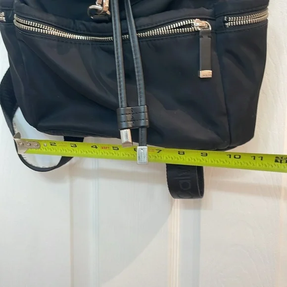 CALVIN KLEIN // black fashion backpack // fold over // TONS of zipper pockets - Picture 3 of 16